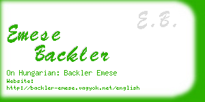 emese backler business card